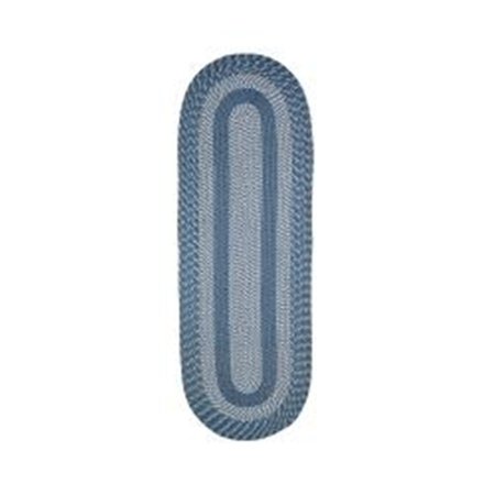 BETTER TRENDS 24 x 108 in. Newport Chenille Rug - Slat Blue BRNE29SL